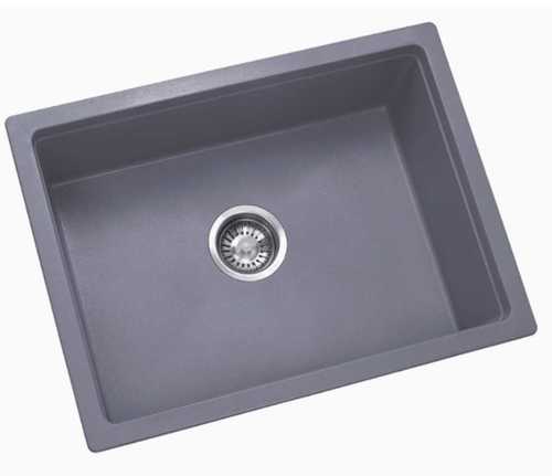 Precisely Designed Single Grey Quartz Kitchen Sink In Rectangular Shape, Size 18X18 Inch