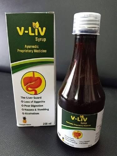 V-Liv Ayurvedic Proprietary Syrup For Treat Jaundice Infective Hepatitis Anorexia And Alcoholic Liver Sickness (200 Ml)