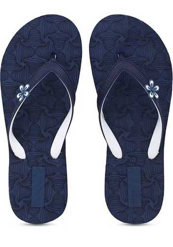 Women'S Relax And Comfortable Blue And White Leather Slippers For Casual Wear