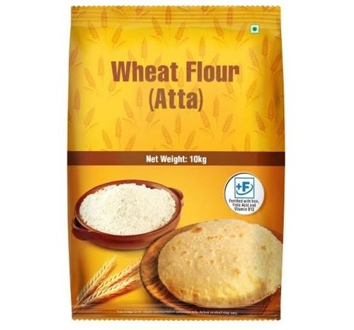 100 Percent Natural And Fresh Wheat White Color Atta Flour, Weight 10 Kilograms