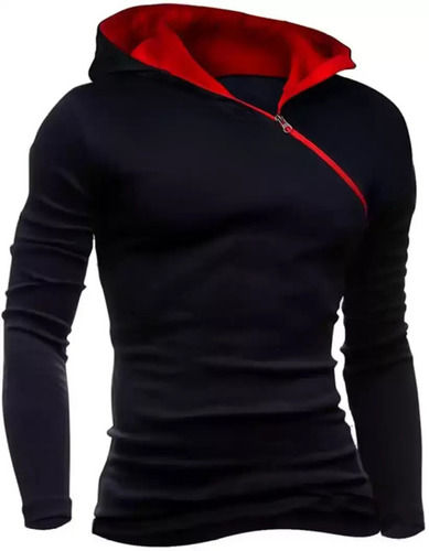 Plus Size Comfortable Red And Black Color Full Sleeve Sweatshirts For Mens