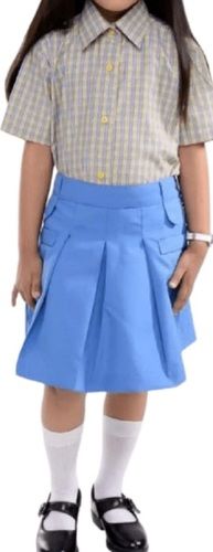 Comfortable To Wear Washable And Breathable Short Sleeves Shirt And Skirt Girl School Uniform Age Group: 5-15