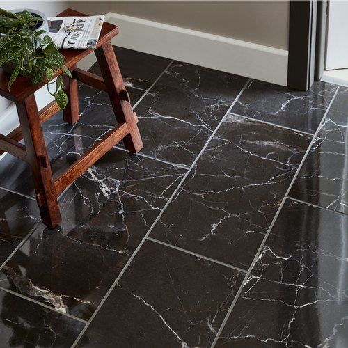Soft, Luxurious Appeal Black Color And White Color Design Marble Floor Tiles