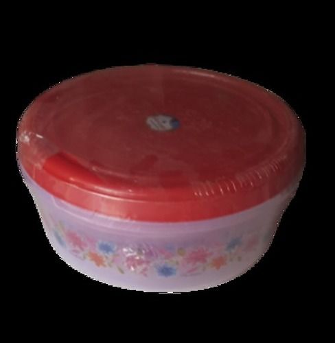 Plastic Transparent And Red Color With Flower Print Air Tight Container 