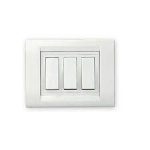 Plastic 100% Safe Long Size 15Amps White Anchor Triple Electrical Switches