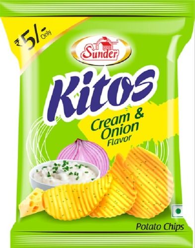 Hygienically Packed Mouth Watering Taste Cream And Onion Flavor Potato Chips