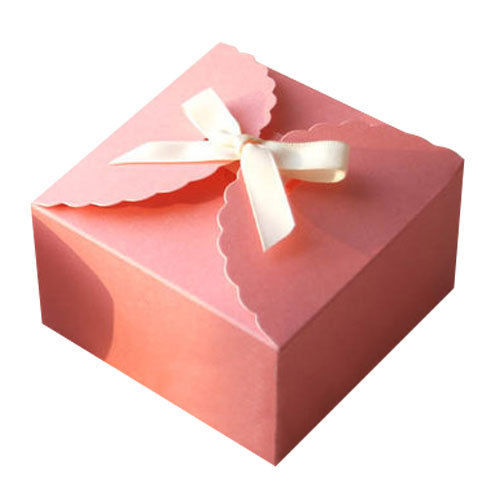 Pink Eco Friendly Square Plain Paper Fancy Cake Packaging Boxes