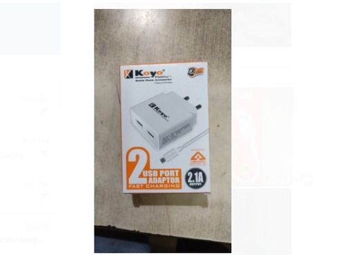 White Color Koyo Adaptor Fast Charging With Two Usb Port Application: Charger