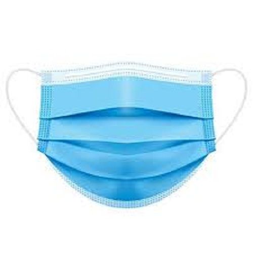 3 Layer Sky Blue Color Disposable Light Weight Non-Woven Face Mask For Hospital