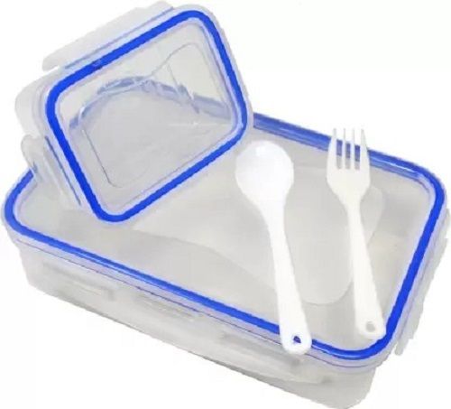 Plastic Air Tight Lock And Seal Rectangular Transparent Lunchbox With Leak Proof