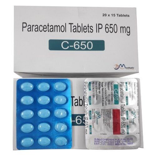 C-650 Paracetamol 650 Mg Tablet For Reduces Fever And Relieves Minor Aches And Pains