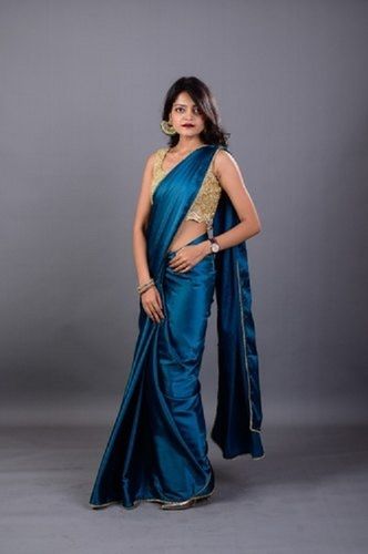 Fancy Bhandhini Print Peacock Blue Saree