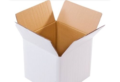 White Square Shape Rectangular Corrugated Paper Boxes For Packaging