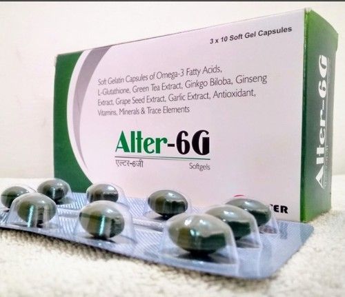 Alter-6G जिनसेंग और जिंजर एक्सट्रैक्ट एंटीऑक्सिडेंट कैप्सूल, 3X10 ब्लिस्टर पैक सामान्य दवाएं 