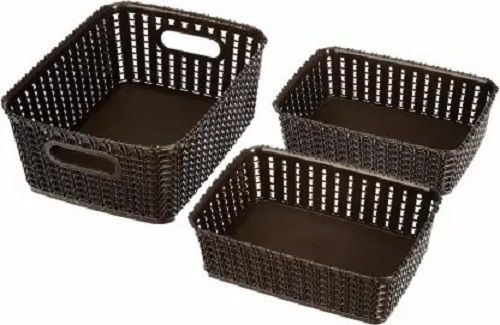 Black Color Cutting Edge Plastic Storage And Shelf Baskets For Home Uses Size: Various Sizes Are Available