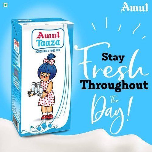 Homogenised Tonned Fresh Amul Milk With 98% Purity, 1 Litter Pack Age Group: Adults