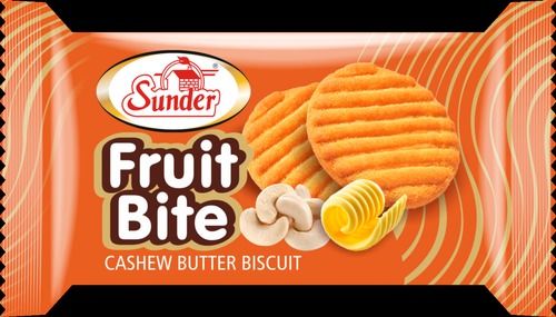 Hygienic Prepared Sweet And Crispy Sunder Fruit Bite Cashew Butter Biscuits Fat Content (%): 25 Grams (G)