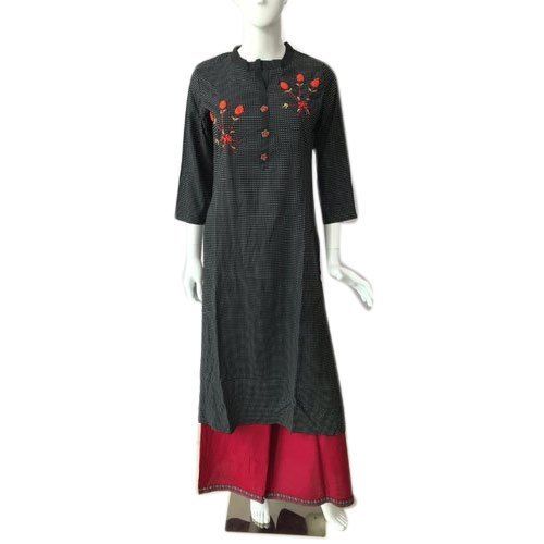 Indian Stylish Trendy Lightweight Half Sleeve Cotton Palazzo Suit Set For Ladies