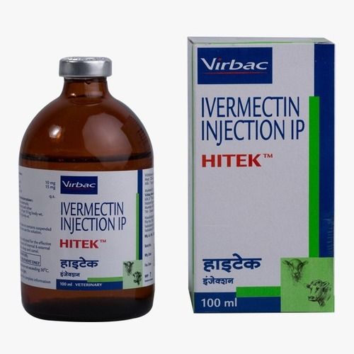  आंखों के कीड़े, त्वचा और मांसपेशियों के कीड़े के लिए Virbac Hitek Ivermectin Injection Ip सामग्री: समाधान यौगिक 