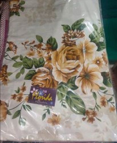 Washable And Comfortable Yellow Green And White Flower Design Printed Cotton Bed Sheet