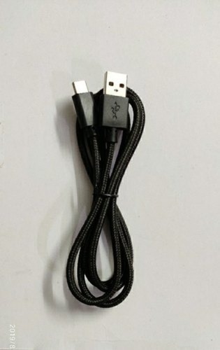 Black Color Rubber USB Data Cable - 1 Meter Braided 100% Copper Surge Protector