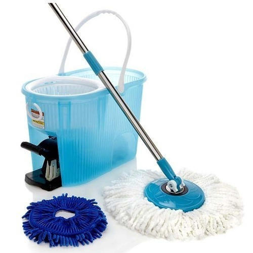 Sturdy Construction and Easy to Grip Steel Handle White Color Floor Cleaning Mop