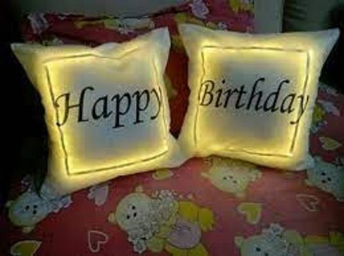 Unique Style Yellow Square Shaped Printed Soft Cotton Pillow For Birthday Gift