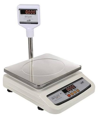 White And Silver Heavy-Duty Mild Steel Electronic Weighing Scale With Digital Display 