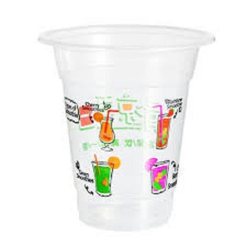 100 Percent Disposable And Eco Friendly Printed Transparent Plastic Glass 