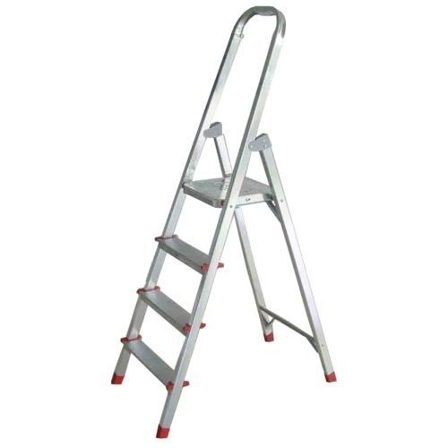 Aluminium 5 Feet Silver Color Aluminum 3 Step Ladder For Home, Shop, Mall, 20 Kilogram