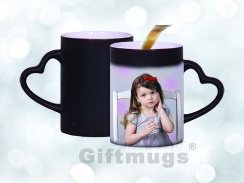 Black Attractive Pattern Modern Plastic Photo 120Ml Printed Magic Mugs For Gifting