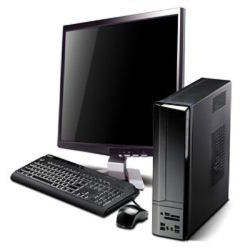 Table Mounted High Efficiency Electrical Desktop Computer With Cpu, Wired Keyboard and Optical Mouse 