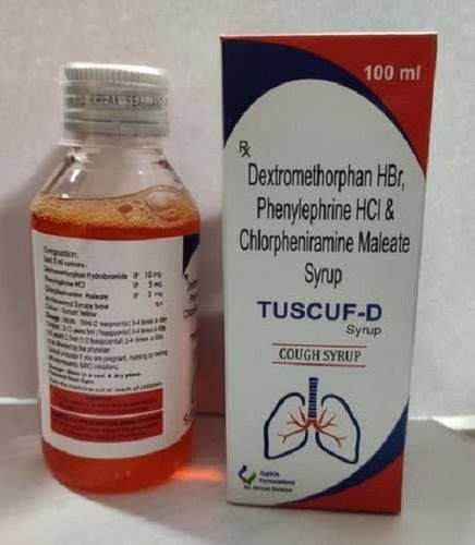 Dextromthorphan Hbr Phenylephrine Hci और Chlorpheniramine Maleate Surup Tuscuf-d