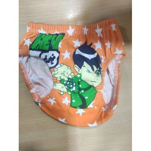 Orange Color Printed Baby Cotton Panty With Comfortable And Smooth Fabrics