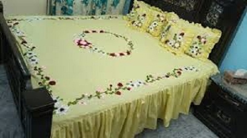 Shrink Resistance Skin Friendliness Appealing Look Designer Cotton Bed Sheet