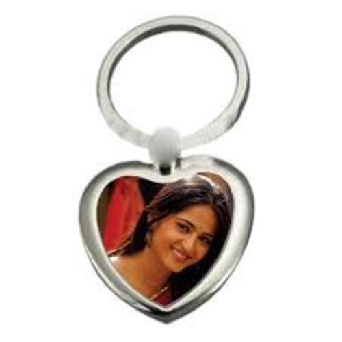 Indian Silver Stainless Steel Heart Shape Customized Key Chain For Gifting