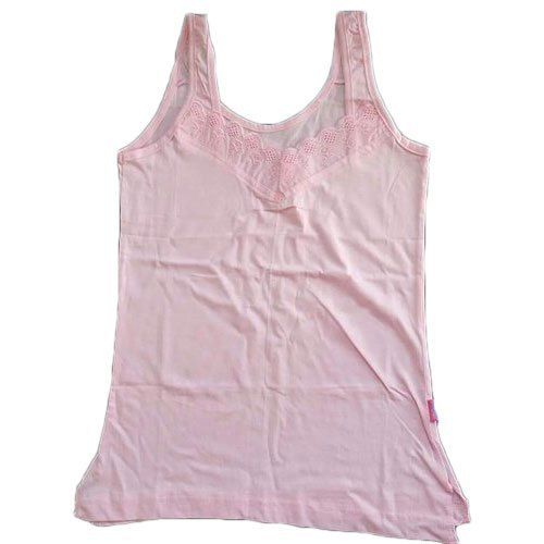 Soft And Comfortable Pink Color Ladies Cotton Slips With Trendy Design And Washable