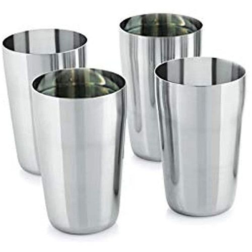 Stainless Steel Multipurpose Unbreakable Silver Shiny Finish Glasses(100% Food Grade)