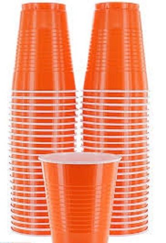 100 Percent Disposable And Eco Friendly Orange Plastic Glass For Party
