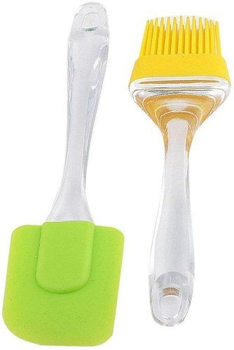 Pp Proffitto Oil Brush And Spatula Set In Green And Yellow Color For Kitchen