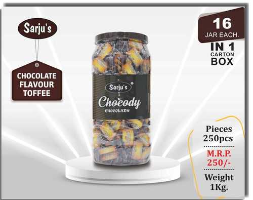 Sarju Brand Chocody Chocolate Flavoured Toffee Pack Size: 250 Pieces In Single Jar