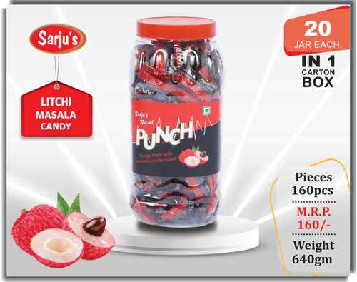 Sarju Brand Real Punch Lichi Masala Candy Pack Size: 160 Pcs