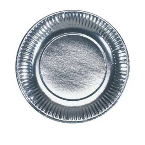 Silver Color Disposable Paper Plate For Event And Party Use, Eco Friendly 