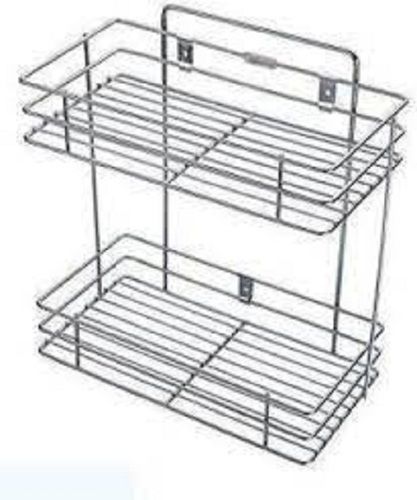 Stainless Steel Chrome Finish Multipurpose Double Layer Cutlery Kitchen Rack Application: Domestic