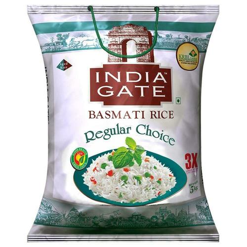  खाना पकाने के लिए सफेद लंबे दाने वाला बासमती चावल, नियमित पसंद, 1 किलो का पैक