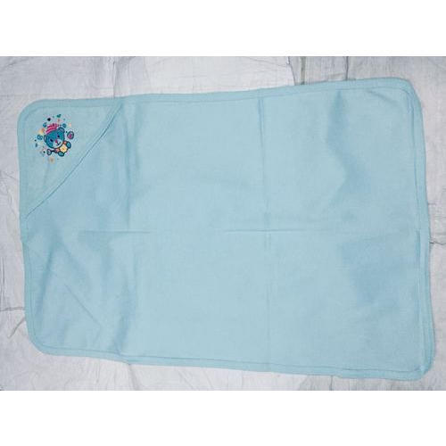  100% कॉटन सॉफ्टनेस और अब्ज़ॉर्बेंसी फाइन क्वालिटी का नीला रंग का कॉटन हुडेड बेबी टॉवेल 