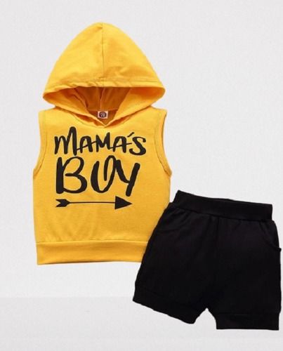 100% Cotton Yellow And Black Color Baby Cotton Hoodie For Daily Wear Age Group: 1-6 Year