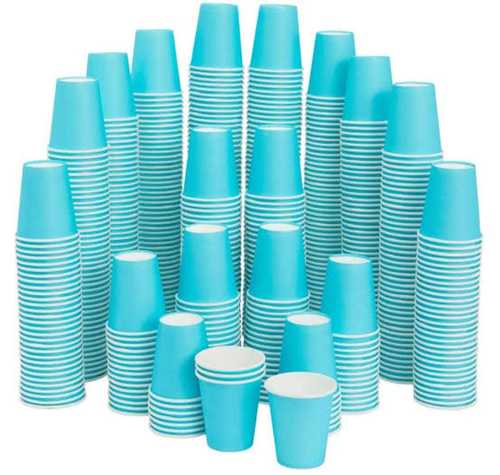 Custom Design 100 Percent Biodegradable And Disposable Plain Sky Blue Paper Cups