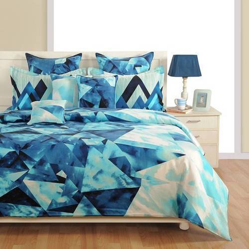 Attractive, Comfortable and Ultra Soft Fabric Blue White Color Pure Cotton Bed Sheet