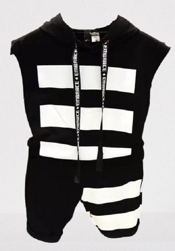 Designer White And Black Color Cotton Striped Daily Wear Dress For Baby Age Group: 2-8 Year